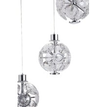 Bridget Iron & Crystal LED 6 Light Pendant